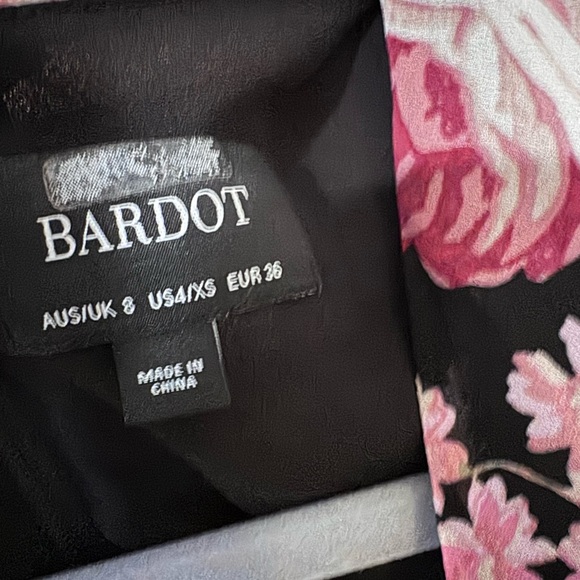 Bardot Black and Pink Floral Long Sleeve Dress - Picture 2 of 4